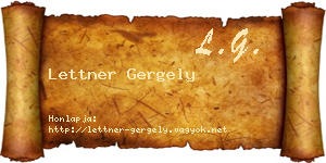 Lettner Gergely névjegykártya